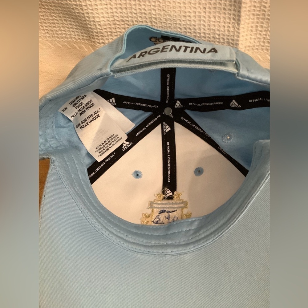 ARGENTINA LIGHT BLUE WITH NAVY STRIPES AFA 3II FIFA WORLD CUP HAT CAP - Picture 6 of 10